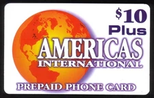 $10. Plus Americas International : World Globe (Expired) Phone Card