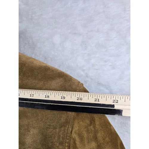 Vintage GAP Leather Suede Sherpa Jacket Mens XL Tan Brown Zip Car Coat Trucker image 10