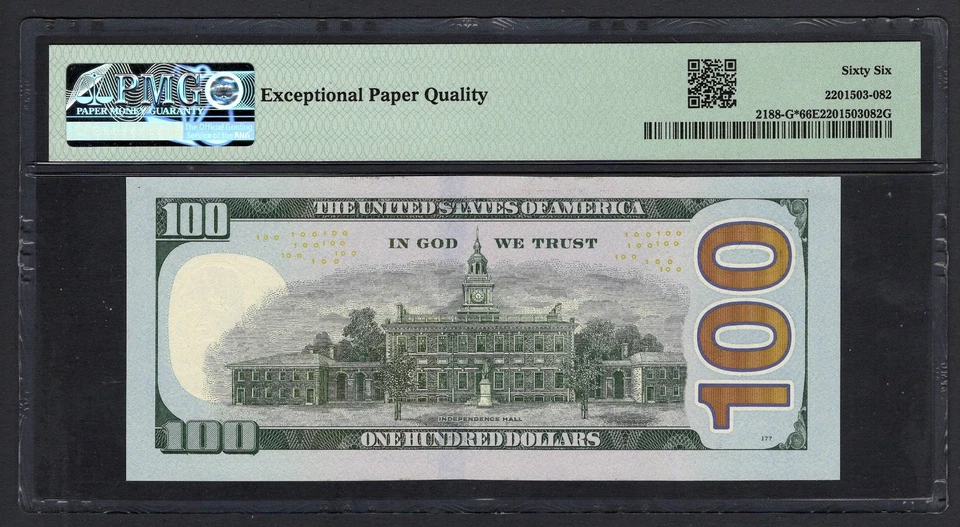 United States-FedReserve 100 Dollars 2013 Fr#2188-G* (MG* Block)UNC Grade 66 - Image 2 of 2