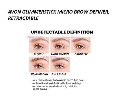 AVON GLIMMERSTICK MICRO FINE EINZIEHBARER BRAUENDEFINIERER ~ *WÄHLEN SIE IHREN FARBTON* NEU