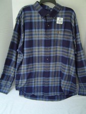 NEW MENS IZOD BLUE/MULTI COLOR LONG SLEEVE FLANNEL SHIRT SIZE XXL