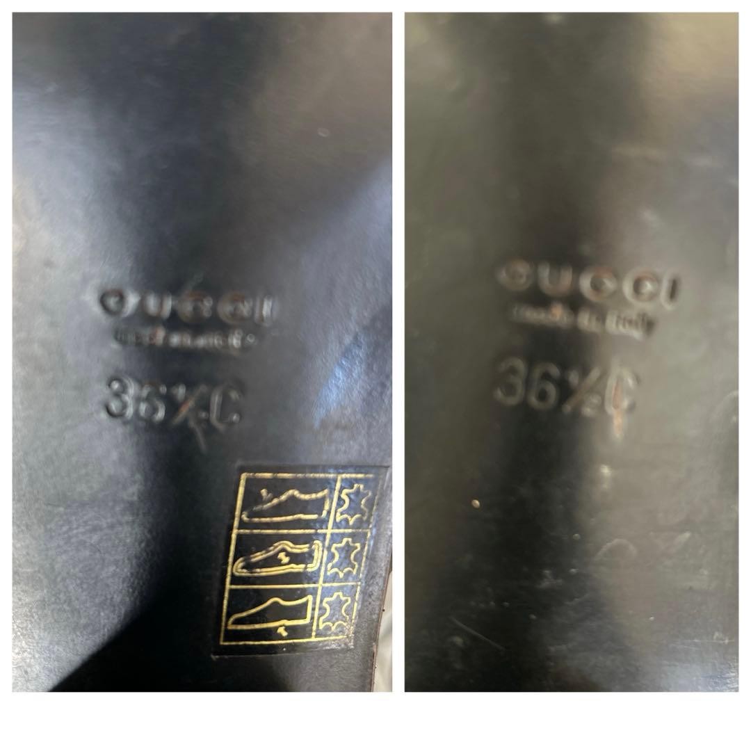 GUCCI Mules Sandals Heel Leather Black EU36.5/US6.5 116125c thumbnail 17