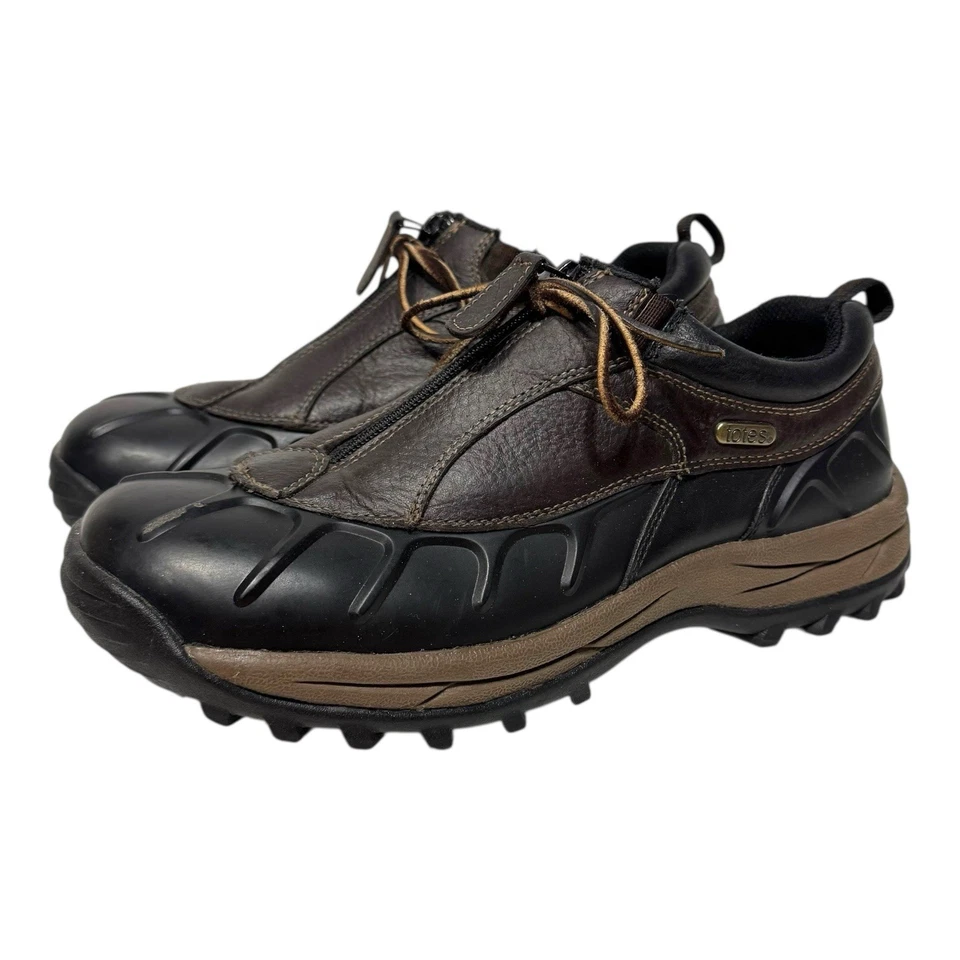 Botas Totes masculinas Ranger couro isolado borracha pato tamanho 12 EUA zíper frontal em excelente estado usado - Imagem 2 de 4