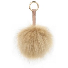 Pom Pom Keychain Artificial Faux Fur Ball Keychains Fluffy Keychain Pom Khaki