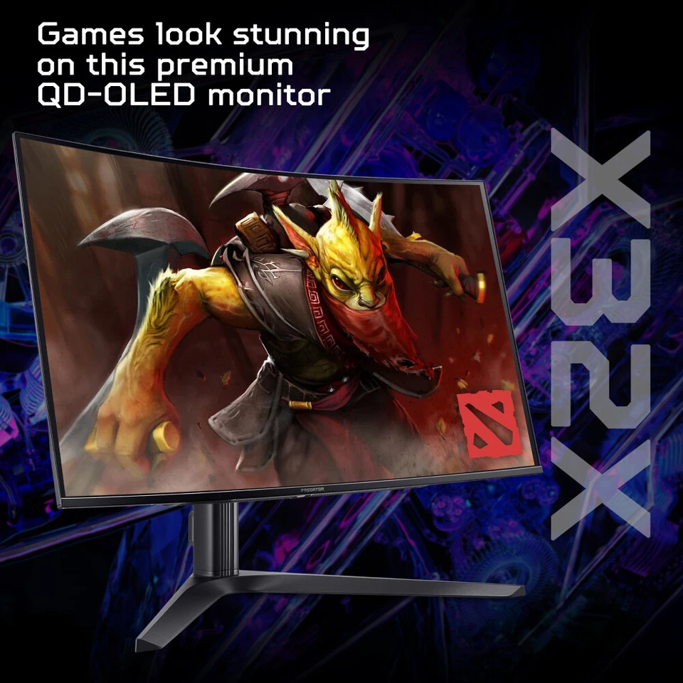 Acer Predator X32X 31.5" Curved QD-OLED 4K UltraHD FreeSync 240Hz 0.03ms Monitor - Image 3 of 4