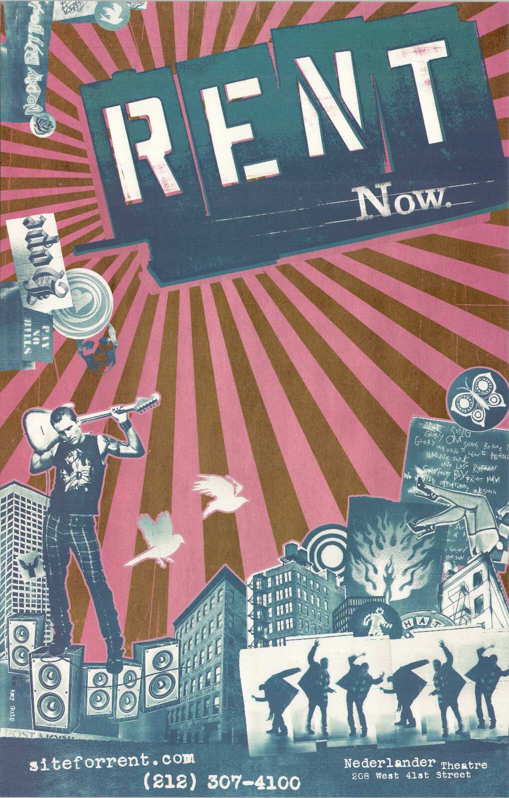 RENT Original Musical Broadway Poster Jonathan Larson's Rock Opera eBay