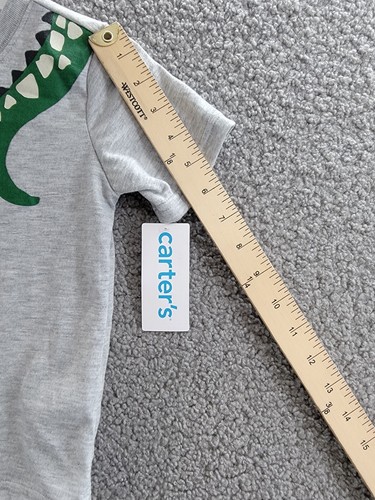 Carter's Alligator Print Loose Fit Pajama Top Baby Boys' 3T Gray/Green Pullover - 第 5/16 張圖片