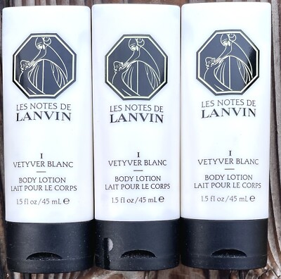 Les Notes de Lanvin Body Lotion I VETYVER BLANC  45 ml/ 1.5 oz  Set of 3