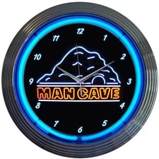 Mancave  Neon Clock Sign Billiards Cue  Gameroom Bar Man cave lamp garage