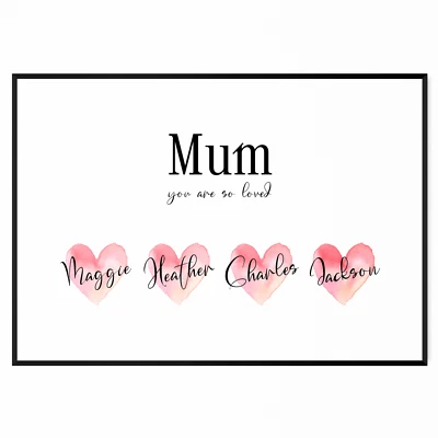 LIQUID_GRAPHICS Mother's Day Gift Personalised Mum Mummy Print Mothers Day Present Birthday