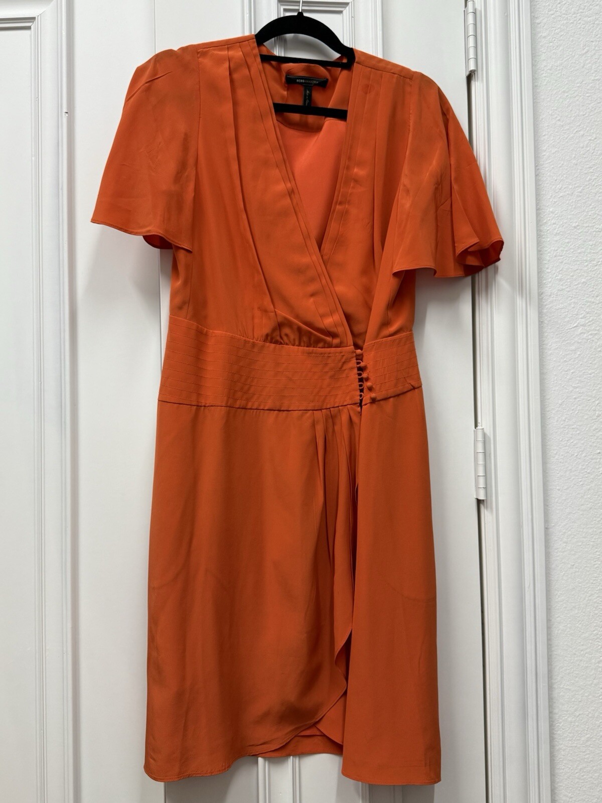 Elegant orange silk BCBGMAXAZRIA evening dress