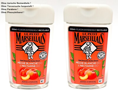 Duschgel Weinbergpfirsich Nektarine Le Petit Marseillais 2x 250ml Duschcreme