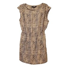 Zara Woman Dress Medium Sleeveless Pockets Snakeskin Print Elastic Waist VGUC 