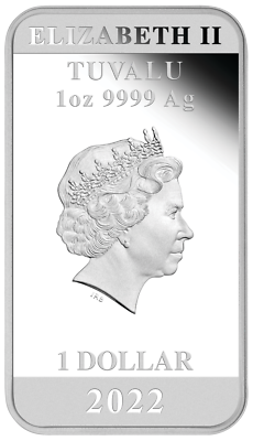2022 60 YEARS OF BOND 1oz SILVER PROOF RECTANGULAR Colored $1 COIN