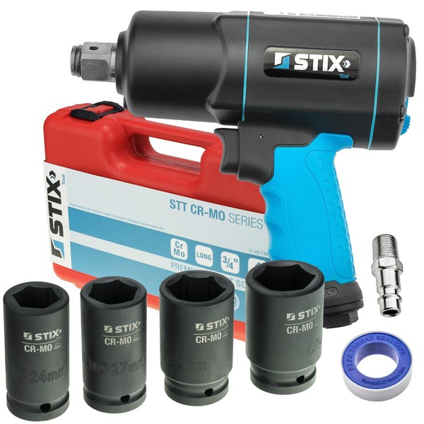 "Druckluft Schlagschrauber Set 2200Nm 3/4\" Mit 4-Tlg SteckschlüSsel-Satz 24-33Mm"-image