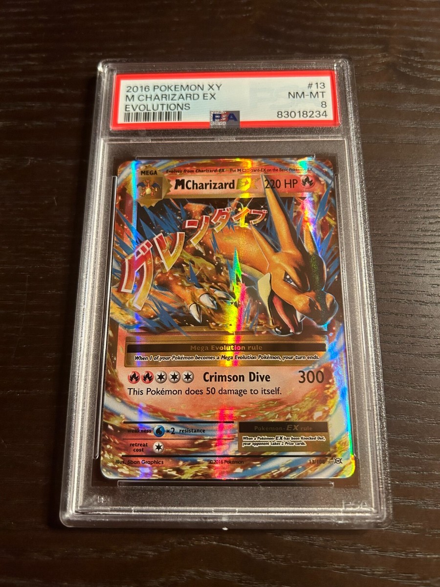 POKEMON 2016 XY Evolutions Mega CHARIZARD EX #13 PSA 8 RARE