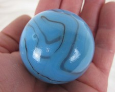 TOE BREAKER 50mm (2") BRONTOSAURUS Blue Swirl Marbles glass Toebreaker HUGE