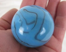 TOE BREAKER 50mm (2") BRONTOSAURUS Blue Swirl Marbles glass Toebreaker HUGE