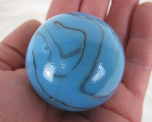 TOE BREAKER 50mm (2") BRONTOSAURUS Blue Swirl Marbles glass Toebreaker HUGE - Picture 1 of 5