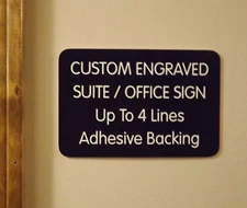 Custom Engraved Black 4x6 Office Suite Unit Sign / Wall Door Wayfinding Plaque