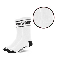 1 Pair Woof Socks White Breathable Cotton Atheltic Crew Over The Calf One Size