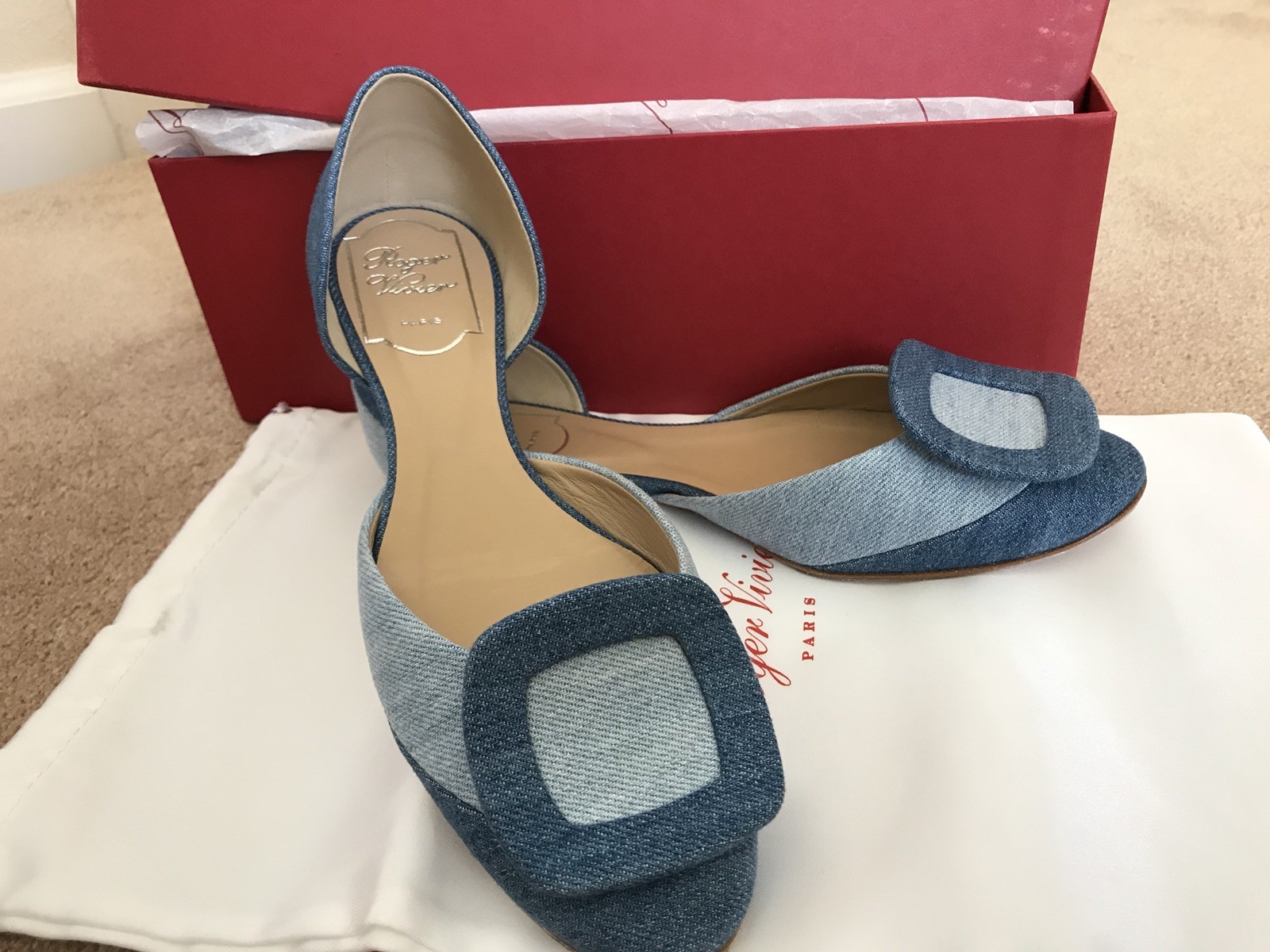 roger vivier denim shoes