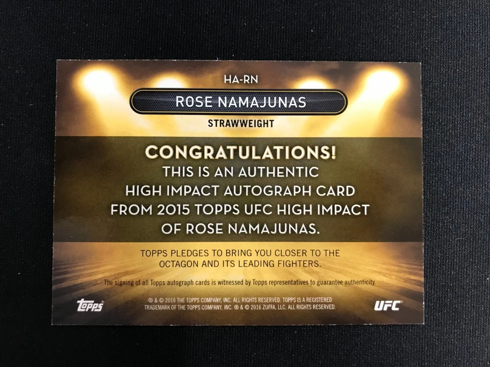 2015 Topps UFC High Impact Rose Namajunas Autograph Two-time Champion MMA - Image 2 of 2