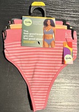 Kindly Yours 3-Pack Sustainable Seamless Thongs Panties Size L 12/14 Pink New