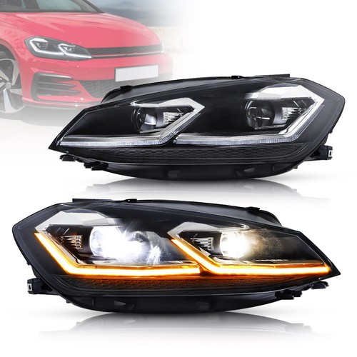 VLAND Full LED Headlights For Volkswagen VW Golf 7/MK7 2014-2019 Left&Right Pair - Picture 1 of 13