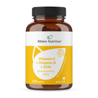 R(h)ein Nutrition VITAMIN C+VITAMIN D+Zink Immunsystem Ultra 120 med.Fachhändler