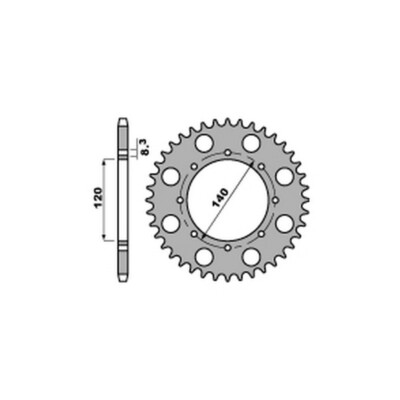 PBR 491 GETRIEBEKRANZ EISEN ZÄHNE 45 SCHRITT 520 KAWASAKI 500 KLE (B6F) 2006