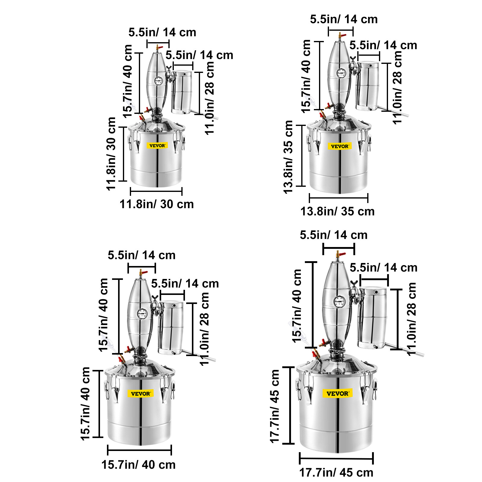 Réfrigérant Avec Clarificateur En Inox + Thermomètre - Alambic Distillateur
