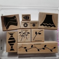 Stampin Up 2005 FLOWER FILLED Set of 9 Rubber Stamps