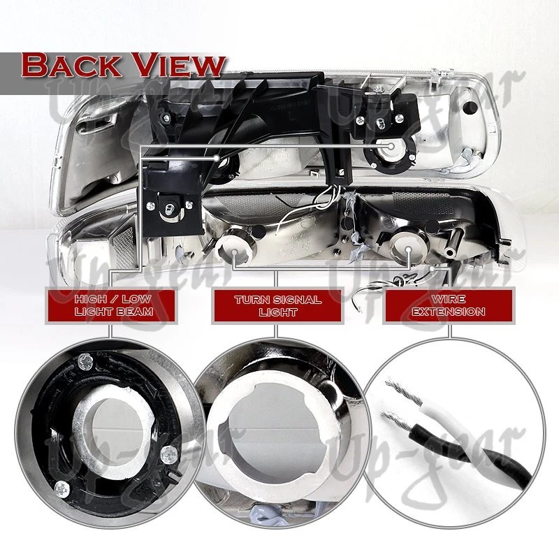 Faros de humo LED + parachoques para Chevy Silverado 1500HD 2500HD 3500 DRL 1999-2002 Foto 3 de 4