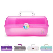 Caboodles On-The-Go Girl Makeup Box, Hot Pink Sparkle, Hard Plastic Makeup Or...