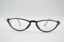 Vintage Daniel Swarovski S011 /20 6052 Black Gold Red Oval Glasses NOS