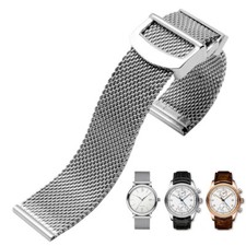Silver Mesh Strap for IWC Portofino, Portugieser Milanese Band 20, 22mm