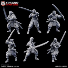 x10 Onna Bushi Katana - Kyoushuneko Miniatures Nippon Japanese Samurai Army