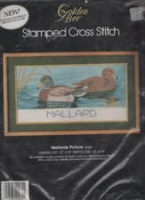 NIP  VTG  GOLDEN BEE STAMPED CROSS STITCH KIT "MALLARDS PICTURE"