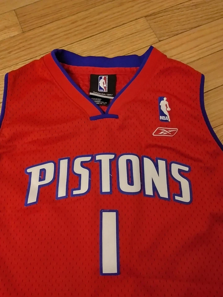 Camiseta deportiva Chauncey Billups Detroit Pistons NBA Reebok roja antigua juvenil talla M (10-12) Foto 3 de 4