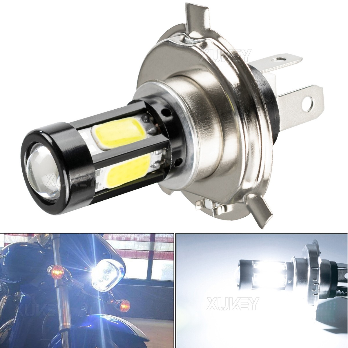 Ampoule LED Moto H4 HS1 - 6000K Blanc - 9.3W - Kit X1 - Marque Xukey
