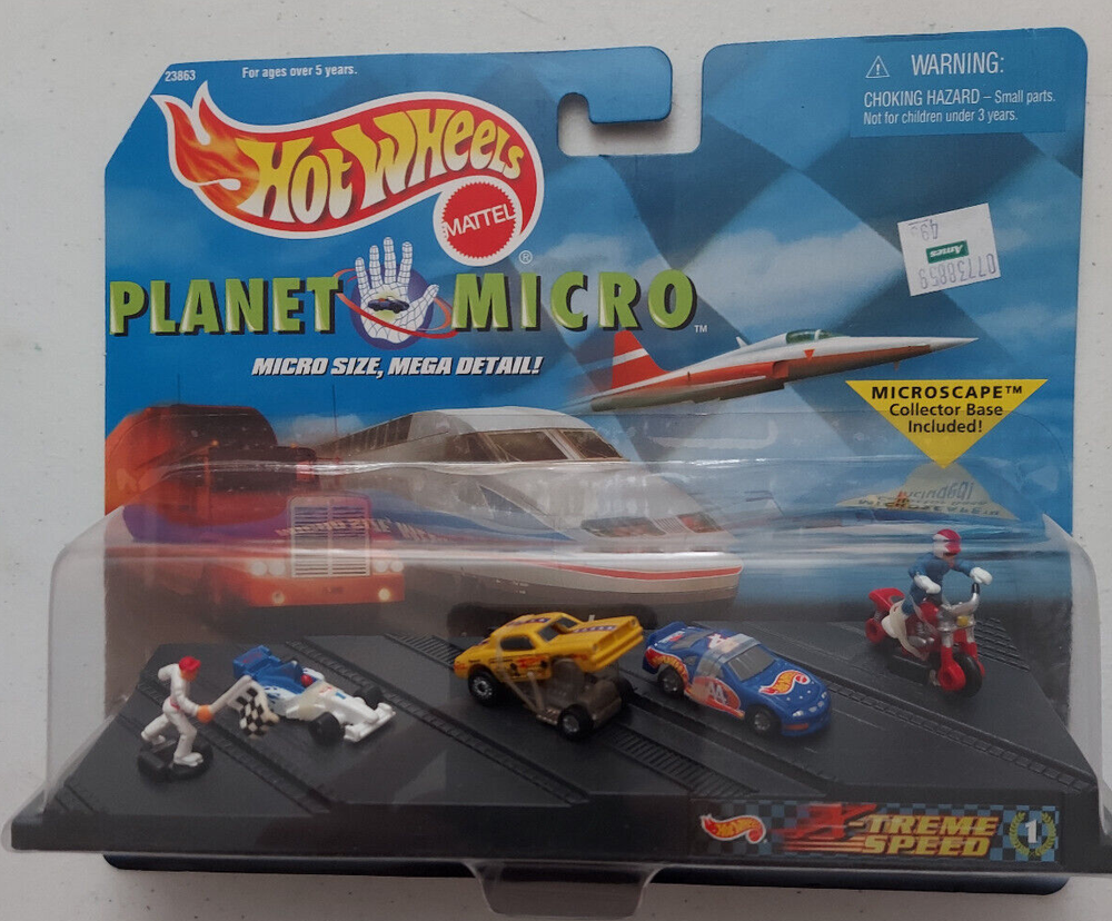 1999 Mattel Hot Wheels Planet Micro X-Treme Speed racing Series 1 New