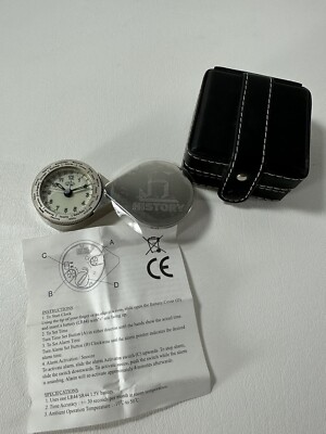 History Channel Silver Clock by Chass Around the World Markers Indicators