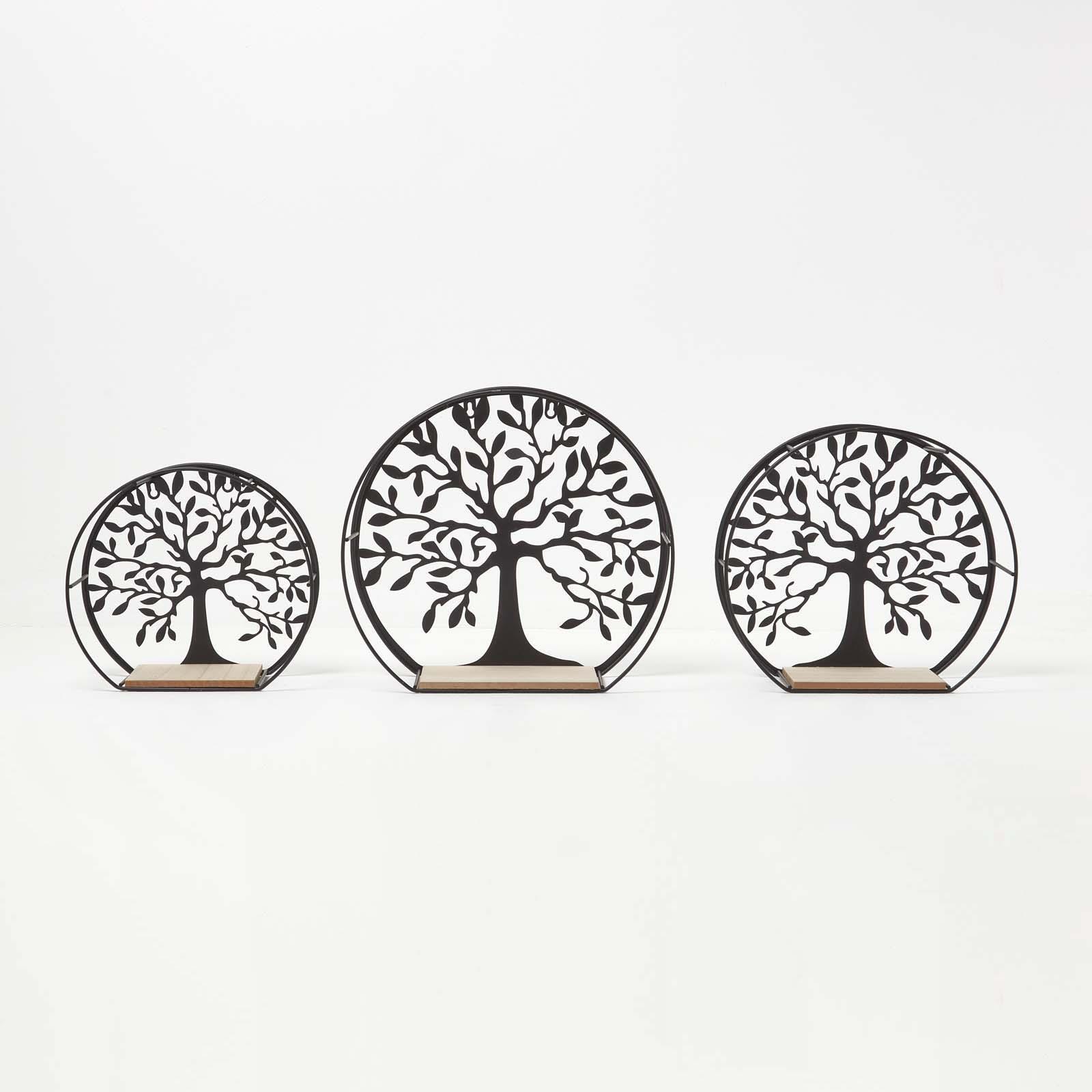 Metal Floating Wall Shelves Hanging Decorative Shelf Storage Tree of Life Design