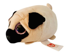 Ty Beanie Boos Candy the Pug 4" Plush 2016 Tan Dog Purple Sparkle Eyes
