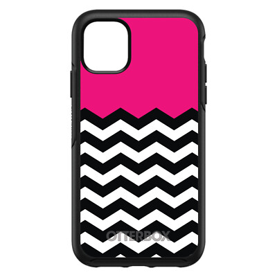 OtterBox Symmetry for Apple iPhone (Pick Model) - Black White Hot Pink Chevron