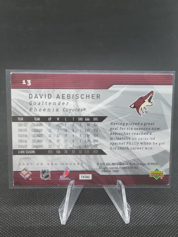 2007-08 SPx David Aebischer Card #13 Montreal Canadiens - Image 2 of 2