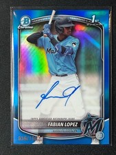2025 Bowman Chrome 1st Fabian Lopez True Blue Refractor Auto /150