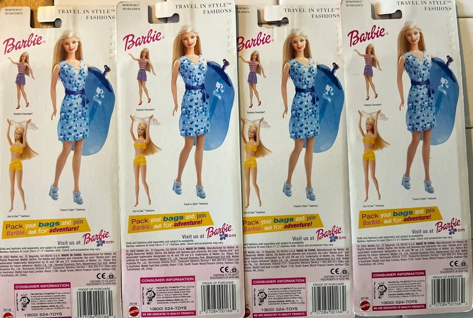 Lot Of 4 2002 BARBIE TRAVEL IN STYLE FASHIONS SPECIAL EDITION DRESS GARMENT BAGS - Image 2 of 2