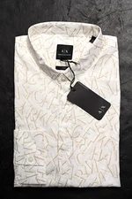 Armani Exchange A|X Men Signature Logo Slim Fit Stretch Cotton Fashion Shirt L